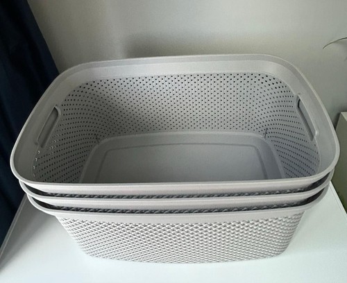 Grey plastic laundry storage - plastic,